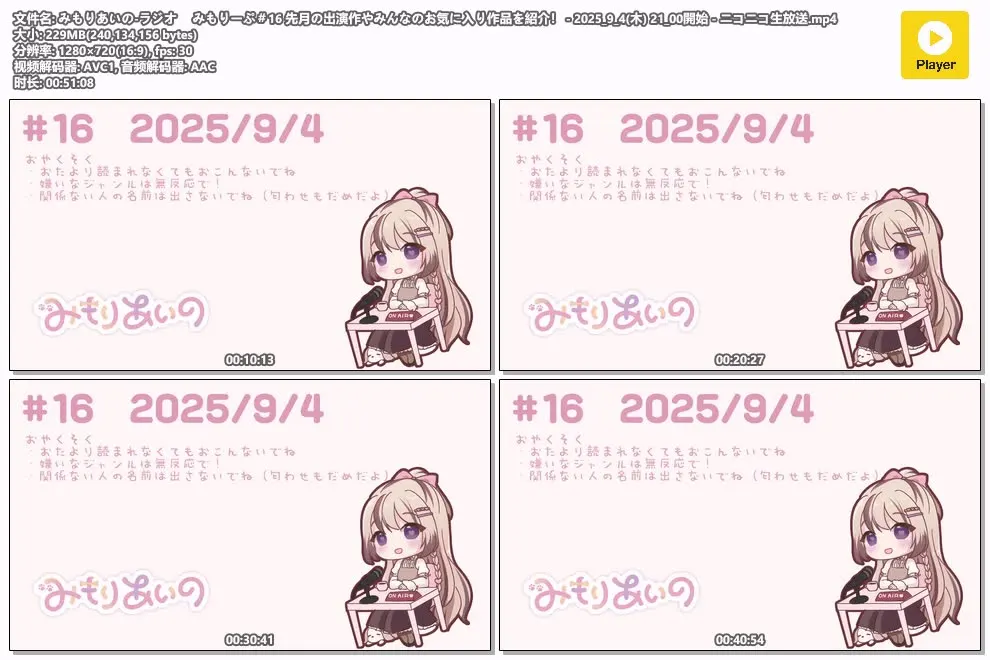 みもりあいの 电台杂谈直播截图 - みもりーぷ#16
